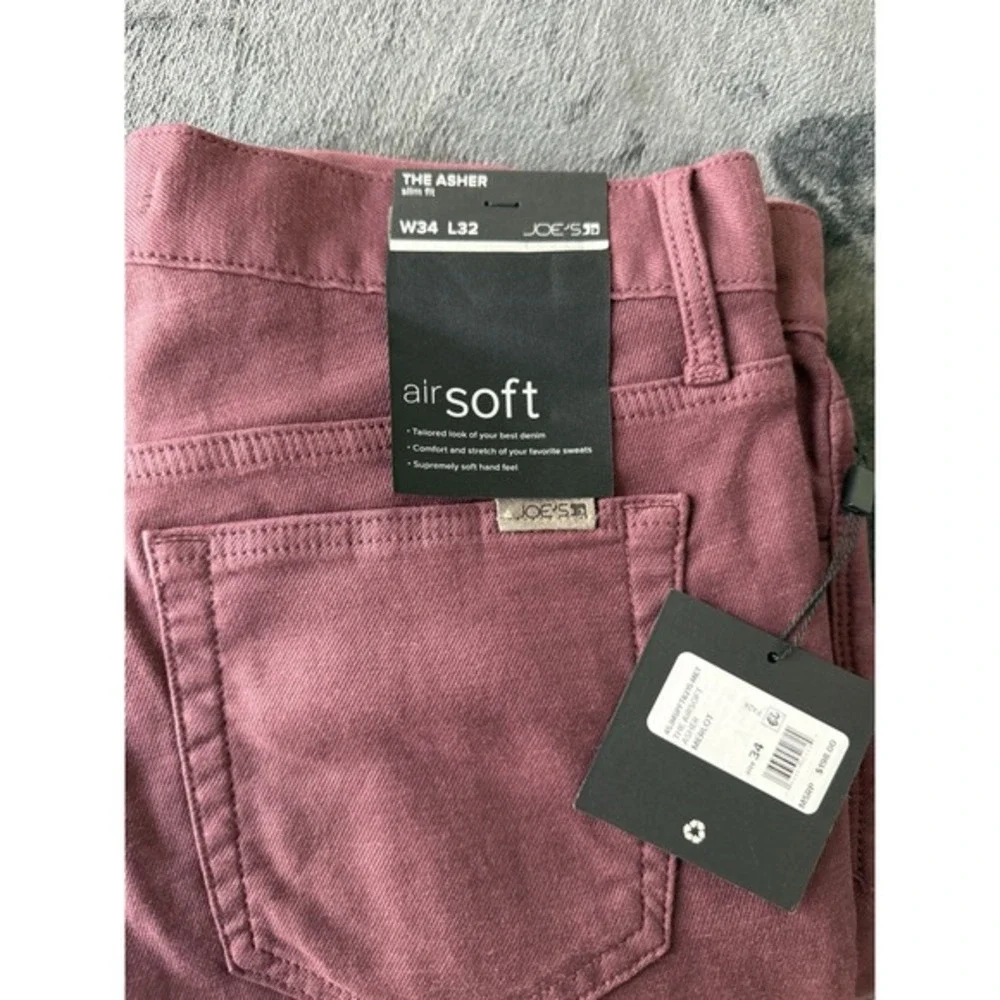 NWT! Joe's The Airsoft Asher Slim Fit‎ Men's Size 34x32 Merlot Zip Fly 5 Jeans